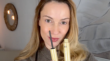 Applying lash serum on clean dry skin